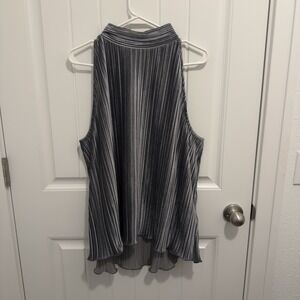 On‎ 34th Women's Gray Velour Mock Sleeveless Blouse Size XXL